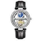 Reloj Mecánico Automático para Mujer - Diseño Luna Calado con Diamantes Incrustados