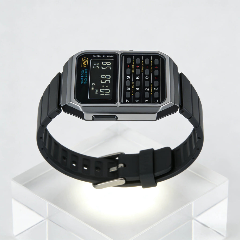 Reloj deportivo cuadrado, calculadora