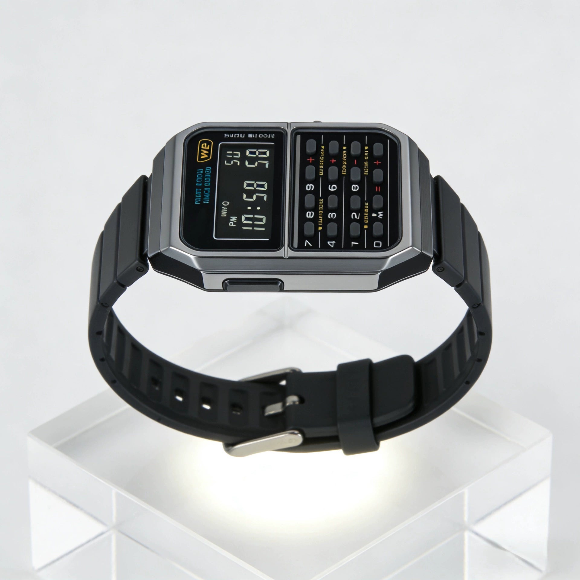 Reloj deportivo cuadrado, calculadora
