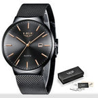 Nuevo reloj de malla impermeable ultrafino fresco