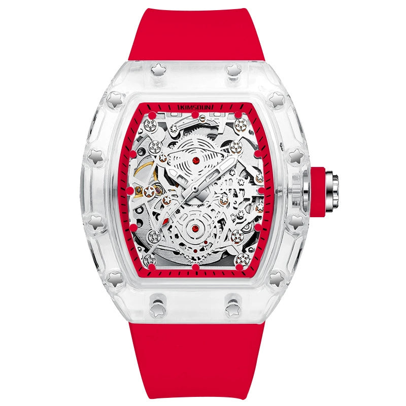 Reloj transparente impermeable hombres a la moda