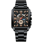 Reloj deportivo multifuncional dorado con calendario cuadrado