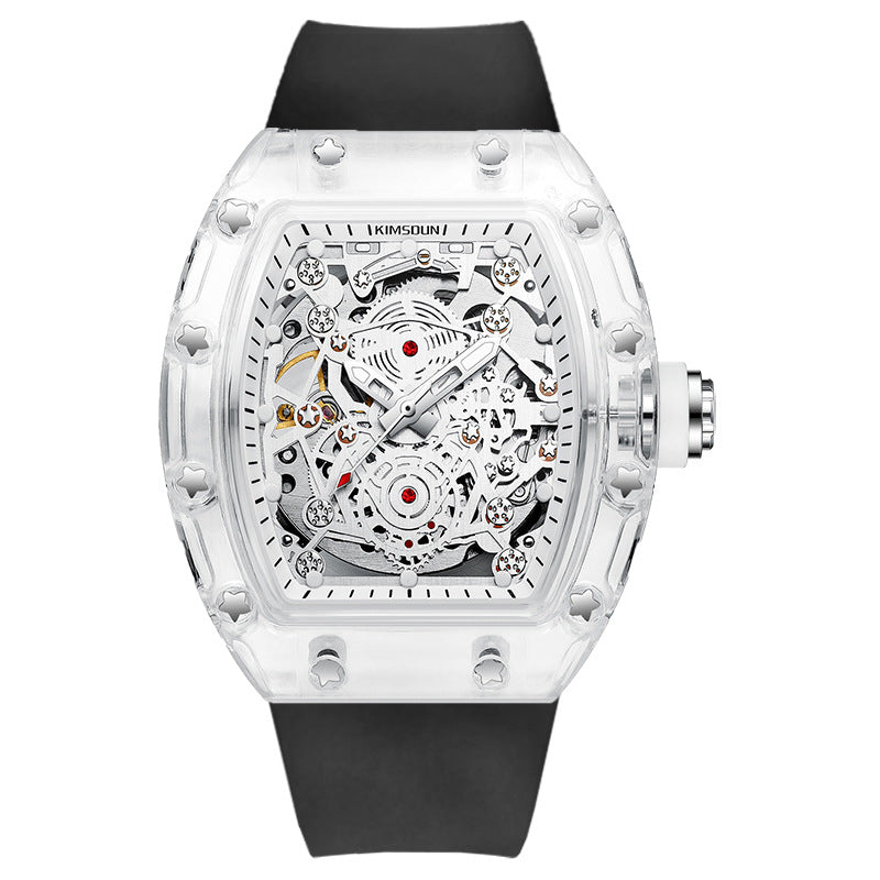 Reloj transparente impermeable hombres a la moda