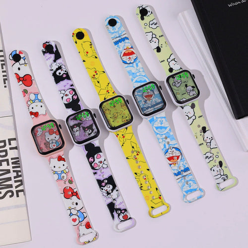 Nuevo reloj con pantalla a color de dibujos animados con pantalla luminosa digital