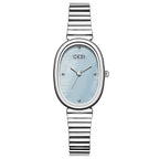 Reloj con correa de acero ovalada