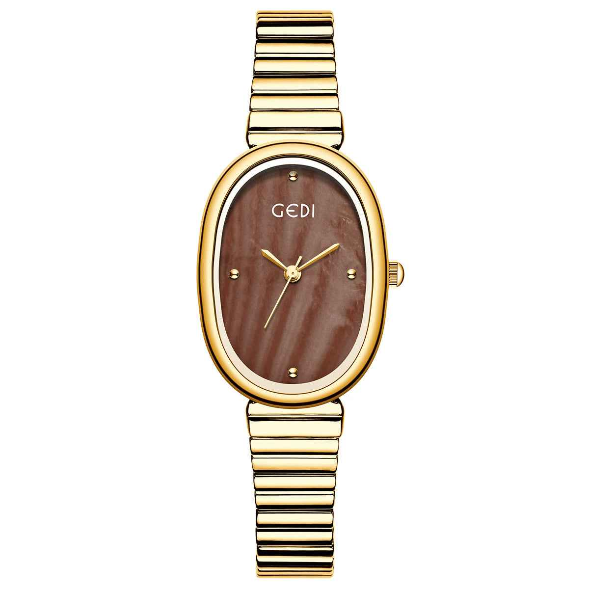 Reloj con correa de acero ovalada