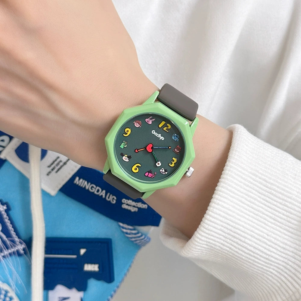 Reloj de cuarzo para estudiantes, estilo japonés,