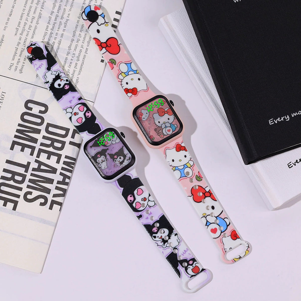 Nuevo reloj con pantalla a color de dibujos animados con pantalla luminosa digital
