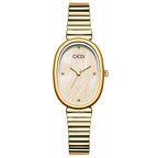 Reloj con correa de acero ovalada