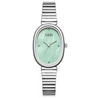 Reloj con correa de acero ovalada