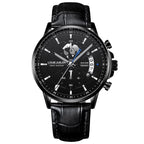 Reloj Luminoso de cuero con tres esferas