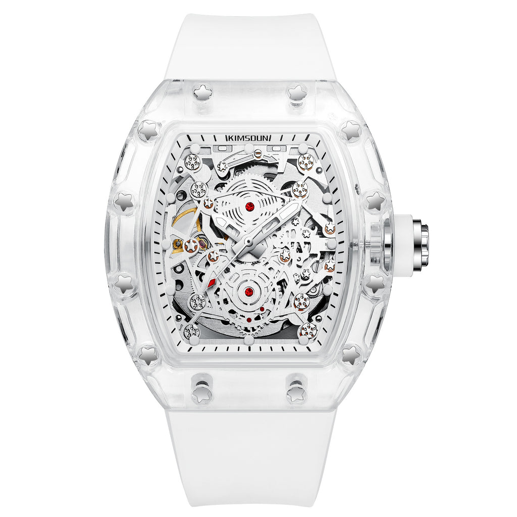 Reloj transparente impermeable hombres a la moda