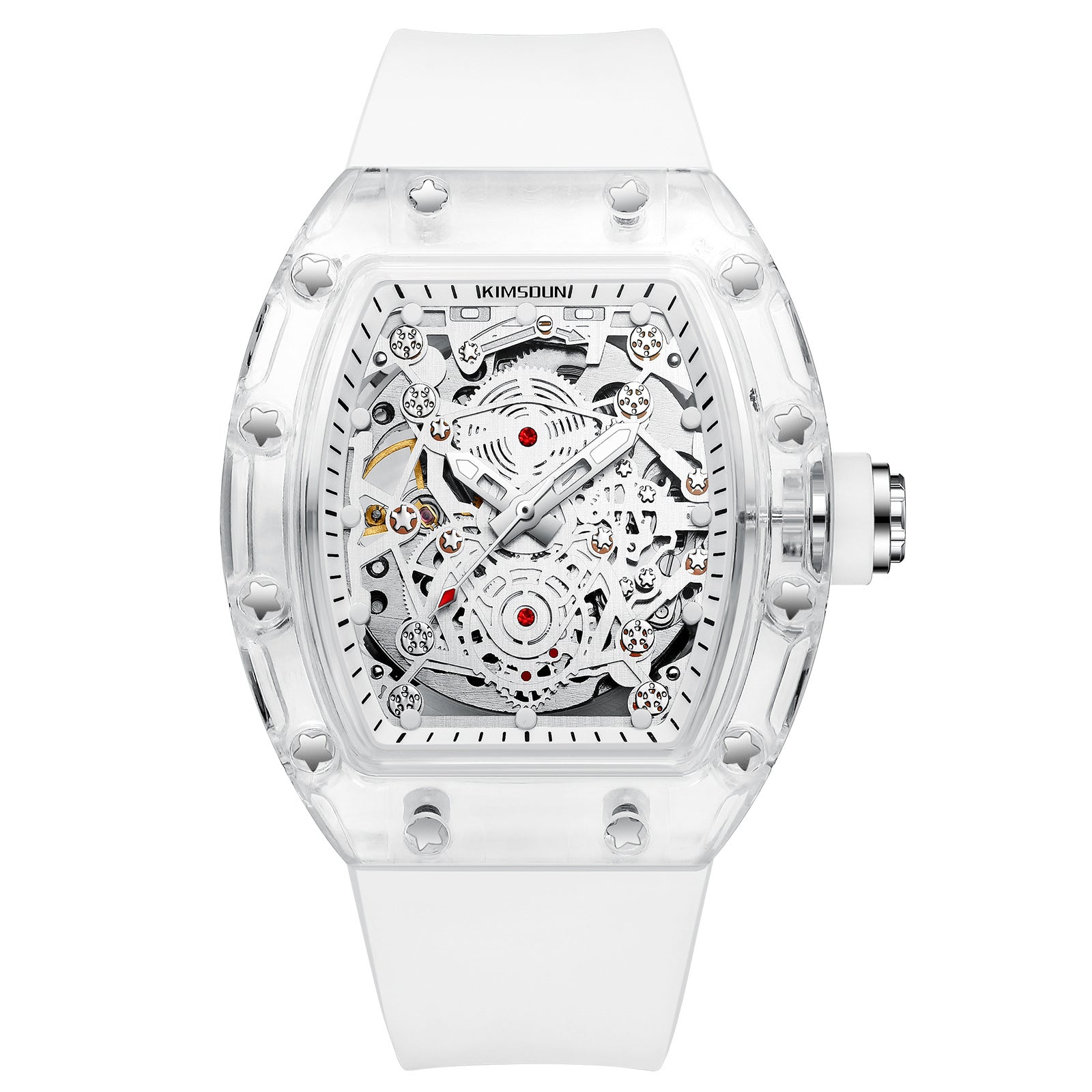 Reloj transparente impermeable hombres a la moda