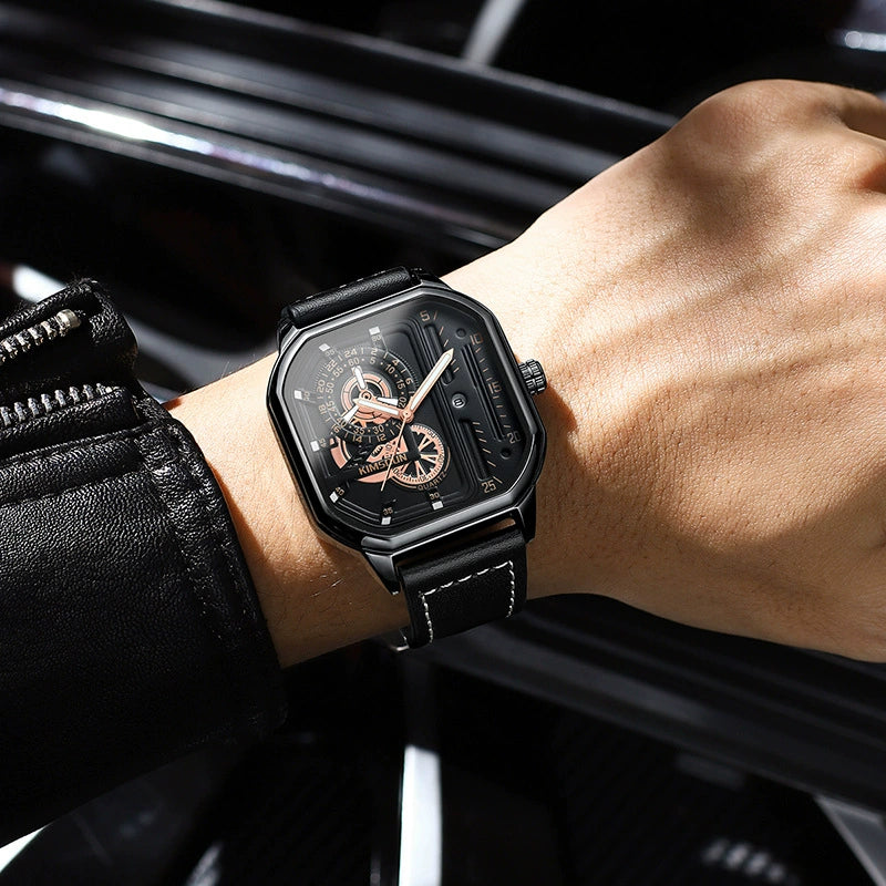 Reloj cuadrado, impermeable de Moda hombres