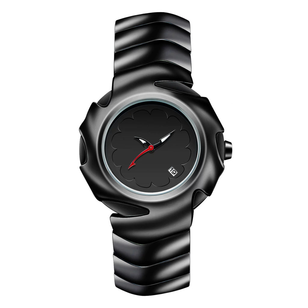 Reloj de Vanguardia: Diseño Escultórico en Acero con Esfera Minimalista.