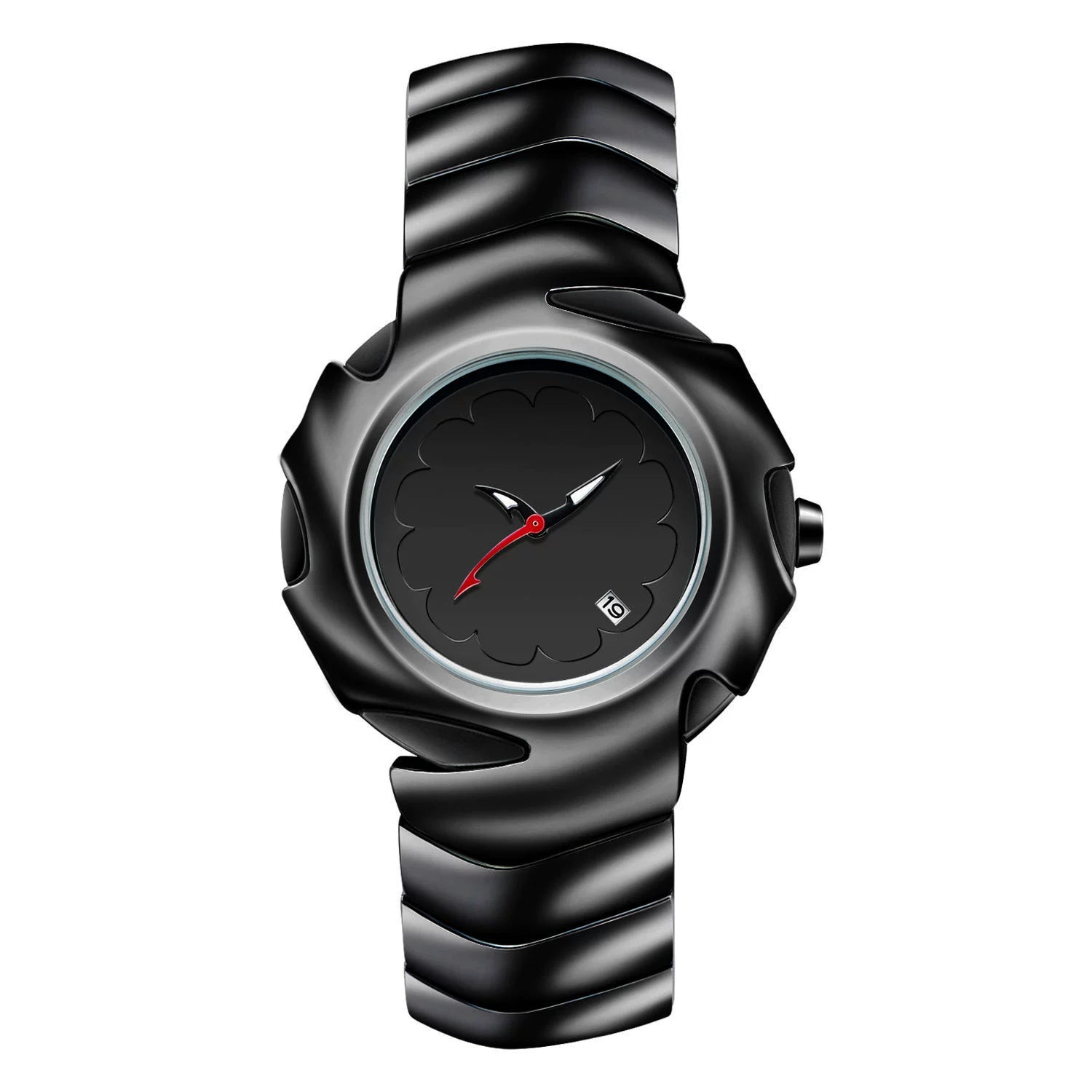 Reloj de Vanguardia: Diseño Escultórico en Acero con Esfera Minimalista.