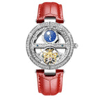 Reloj Mecánico Automático para Mujer - Diseño Luna Calado con Diamantes Incrustados