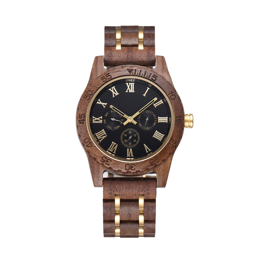 Reloj de madera, vintage nogal