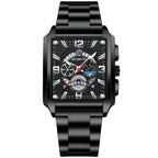 Reloj deportivo multifuncional dorado con calendario cuadrado