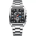 Reloj deportivo multifuncional dorado con calendario cuadrado