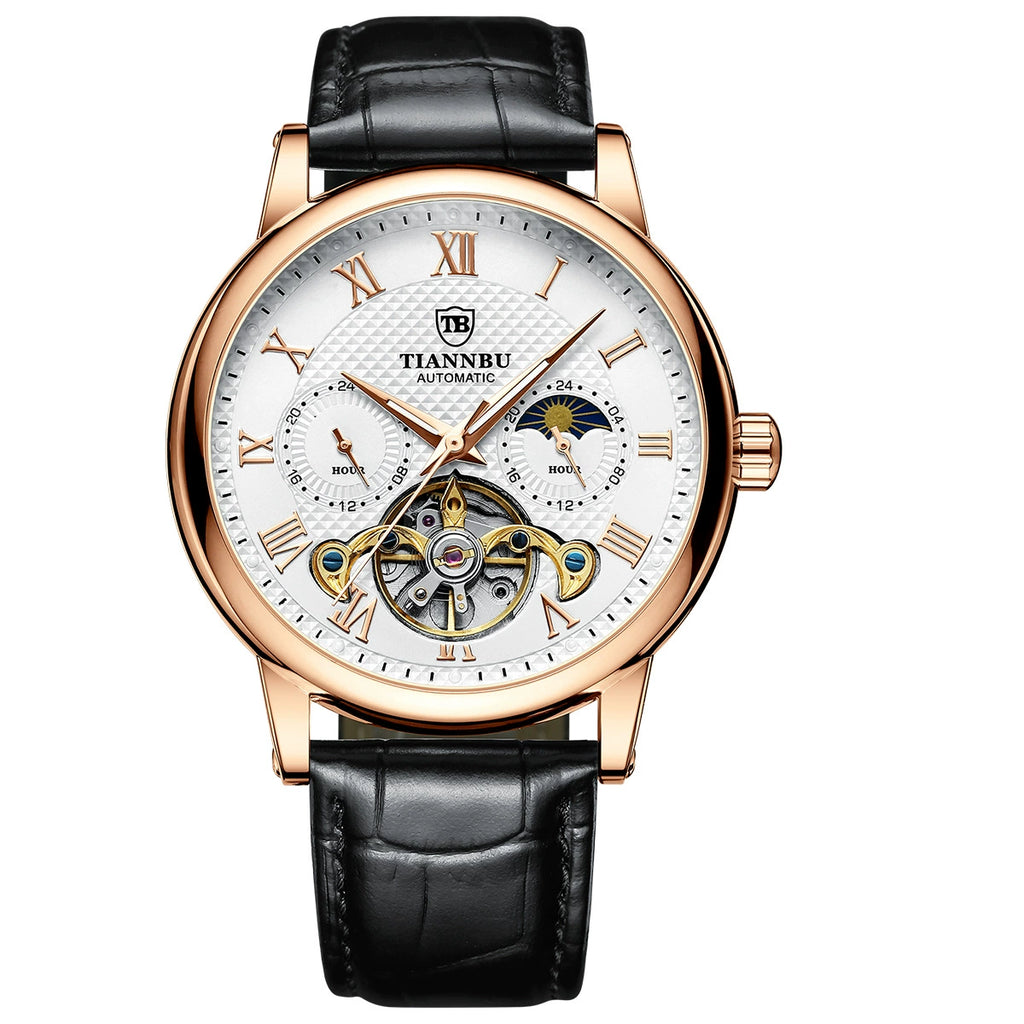 Reloj mecánico automático para hombre cinturón multifuncional