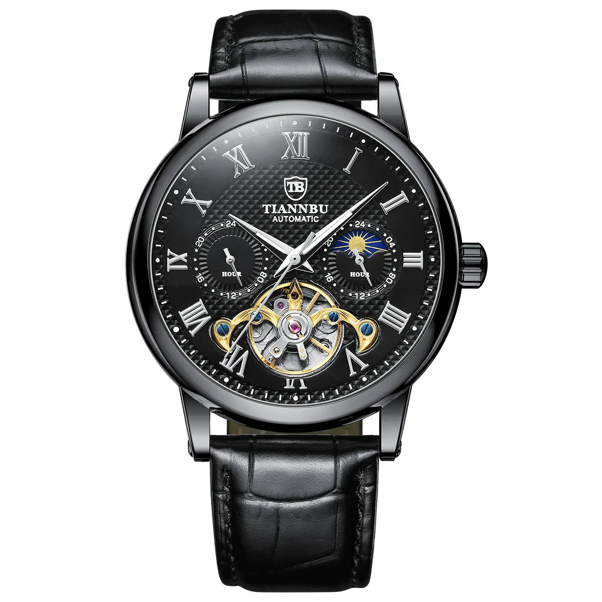 Reloj mecánico automático para hombre cinturón multifuncional