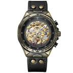 Reloj mecánico automático de bronce estilo retro