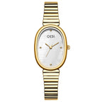 Reloj con correa de acero ovalada