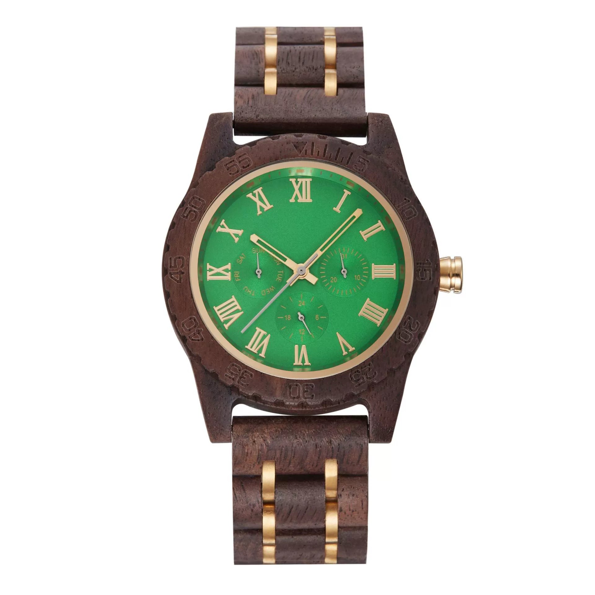 Reloj de madera, vintage nogal