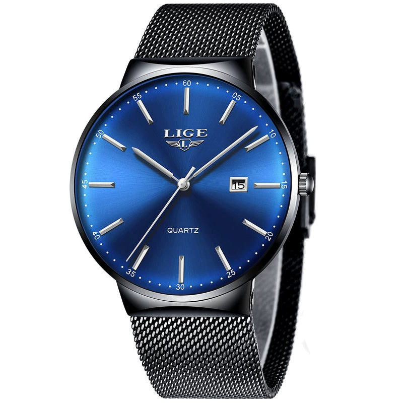Nuevo reloj de malla impermeable ultrafino fresco
