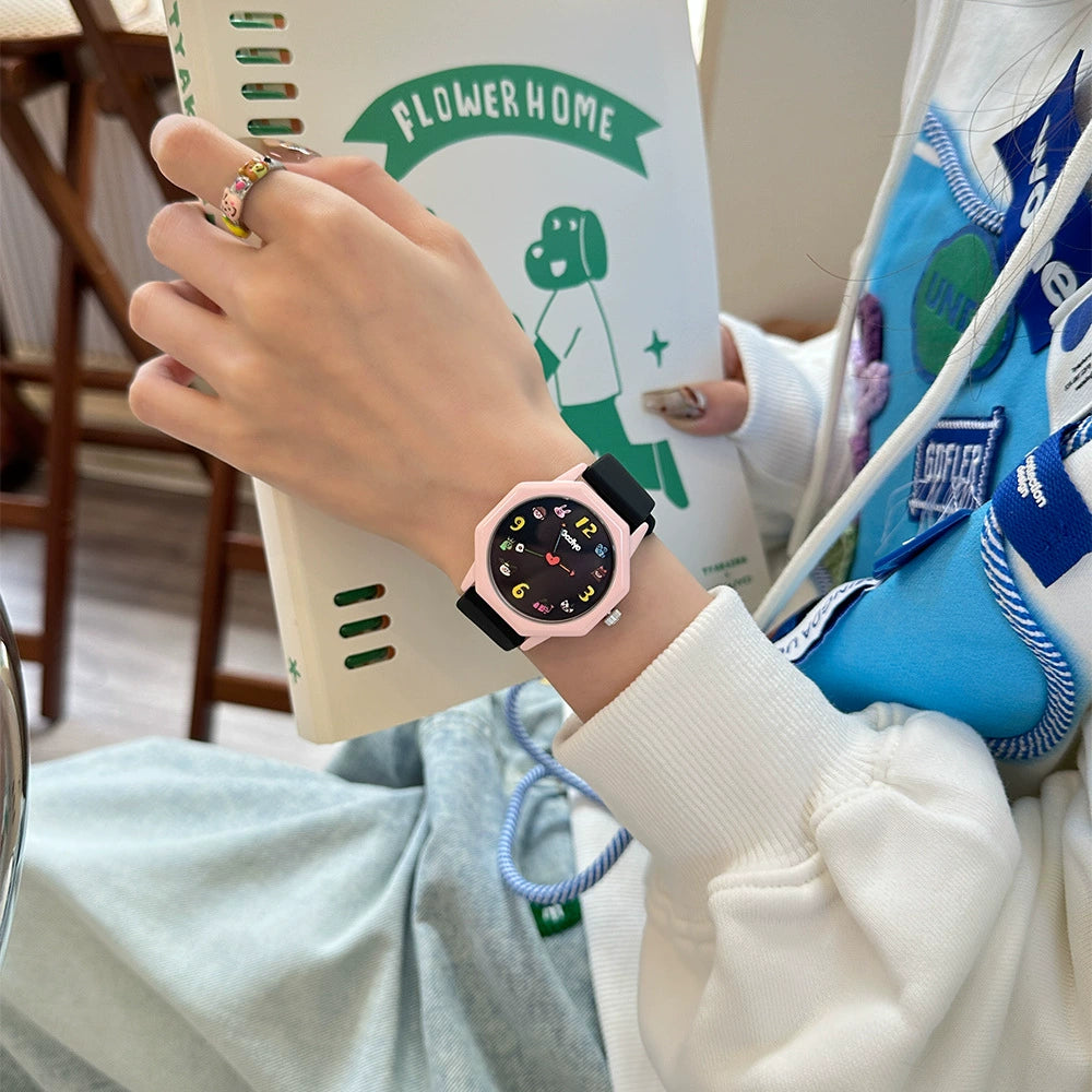 Reloj de cuarzo para estudiantes, estilo japonés,