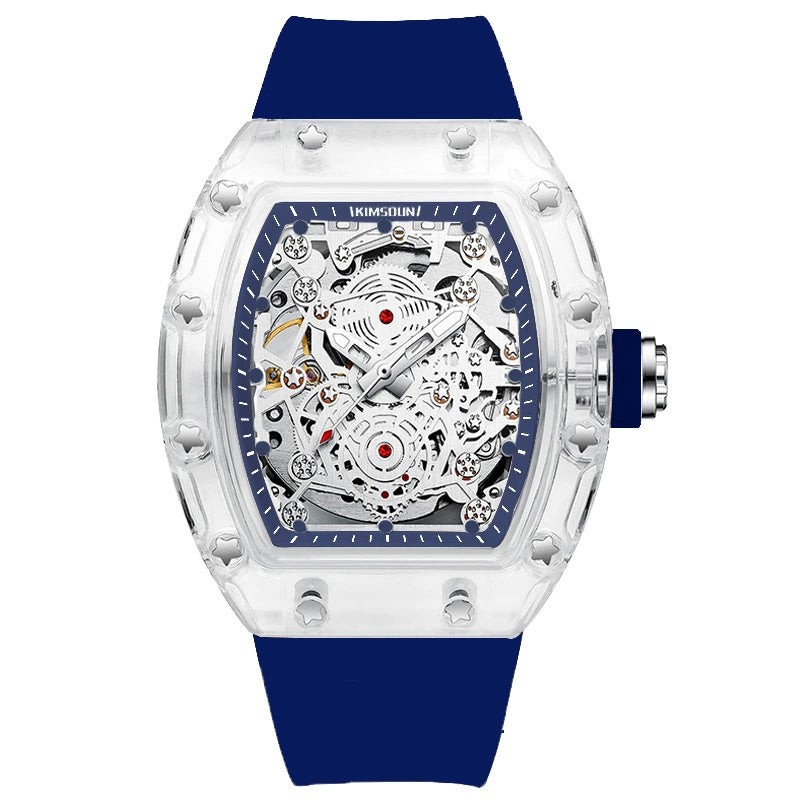 Reloj transparente impermeable hombres a la moda