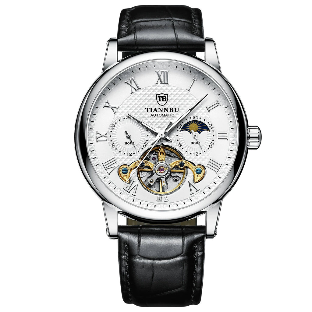 Reloj mecánico automático para hombre cinturón multifuncional