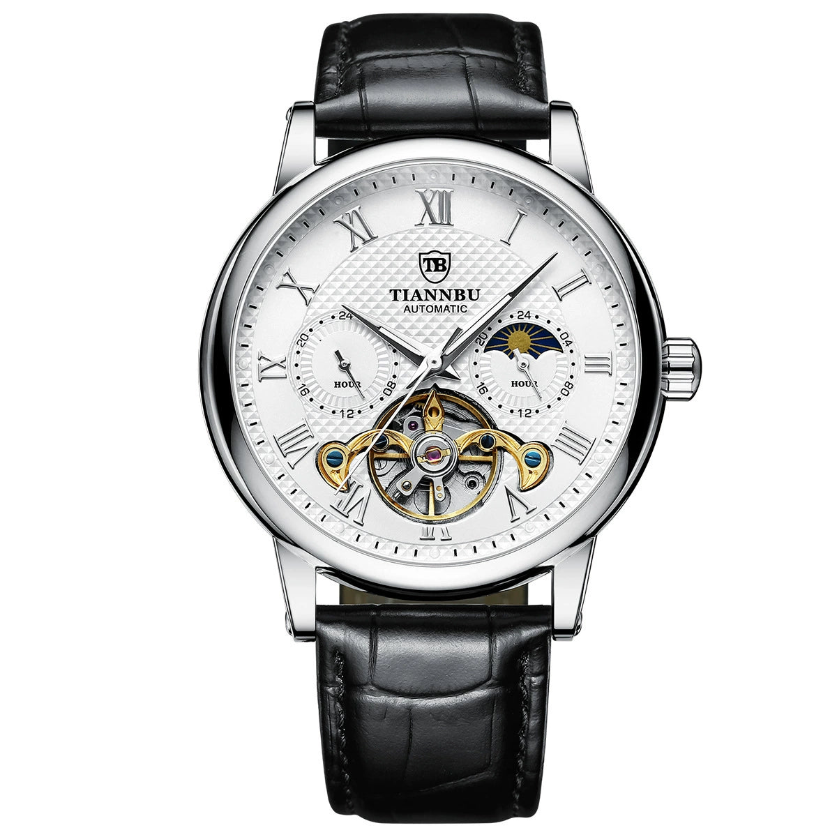 Reloj mecánico automático para hombre cinturón multifuncional