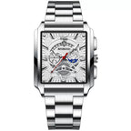 Reloj deportivo multifuncional dorado con calendario cuadrado
