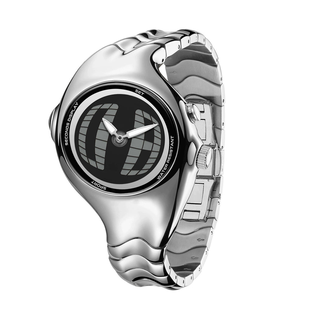 Reloj Millennium Retro Y2K: Diseño Asimétrico de Doble Pantalla