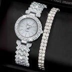 Set de joyería para mujer que incluye reloj de cuarzo y pulsera a juego
