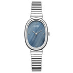 Reloj con correa de acero ovalada