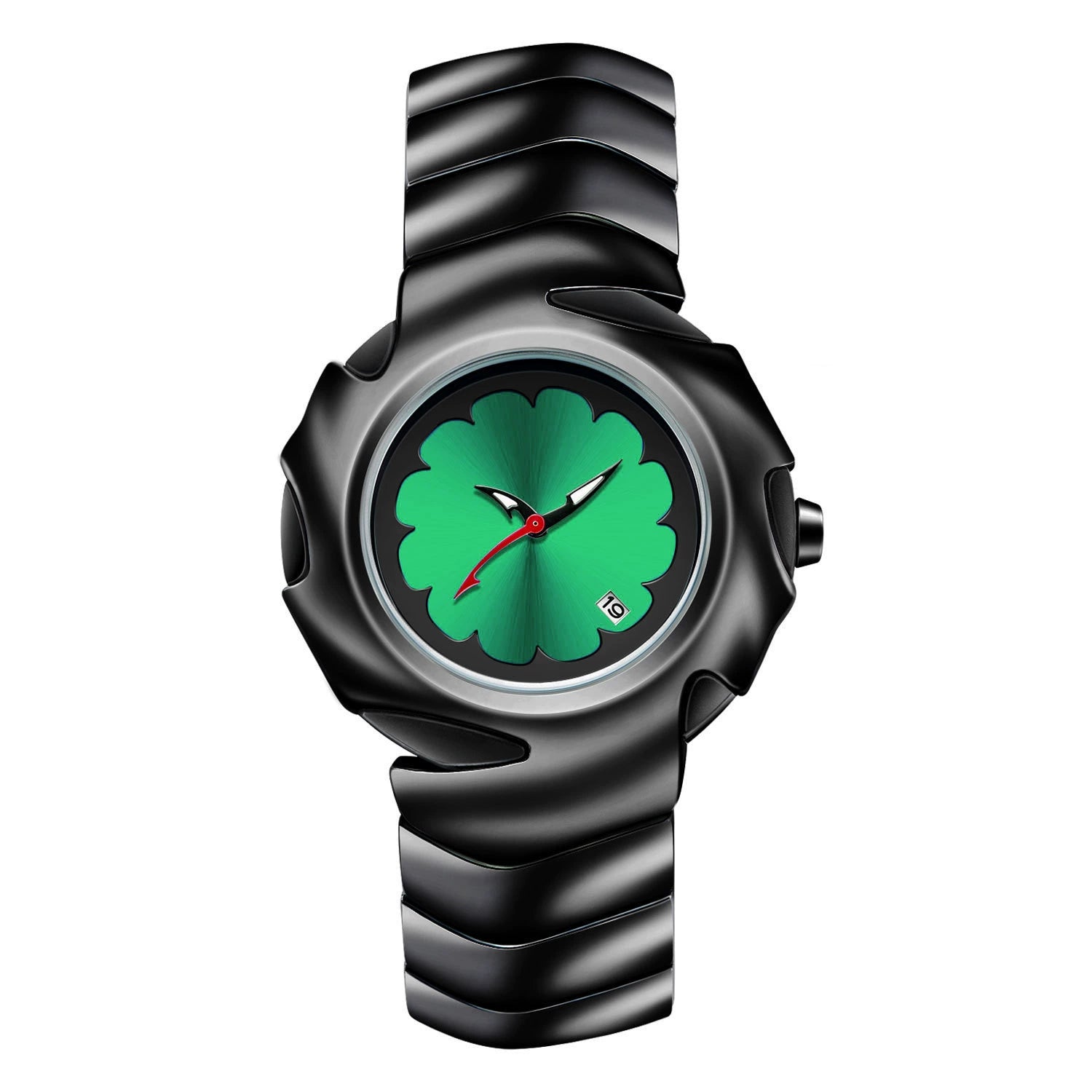 Reloj de Vanguardia: Diseño Escultórico en Acero con Esfera Minimalista.