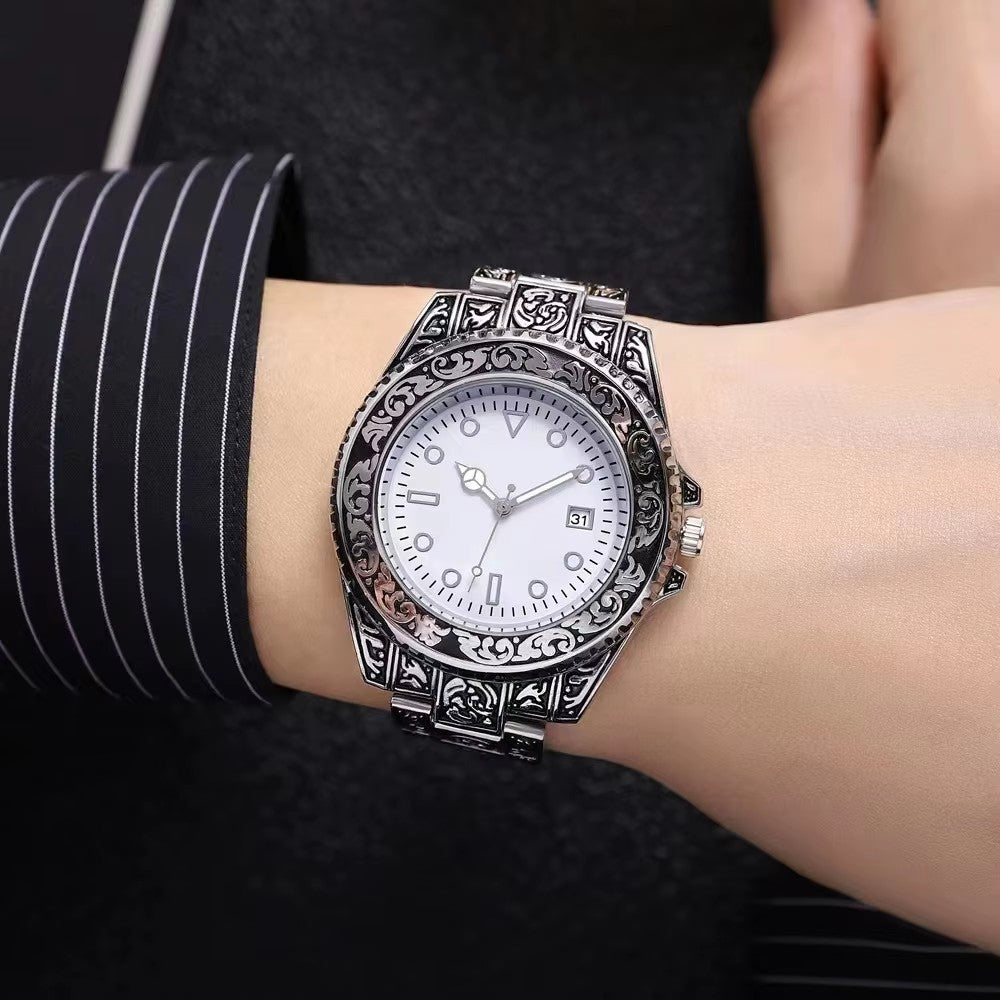 Reloj de Moda Unisex Estilo Vintage Dorado 1181