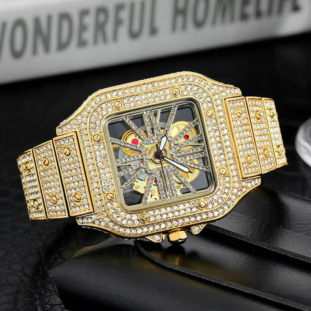 MISSFOX 324 Reloj Masculino de Lujo con Diamantes
