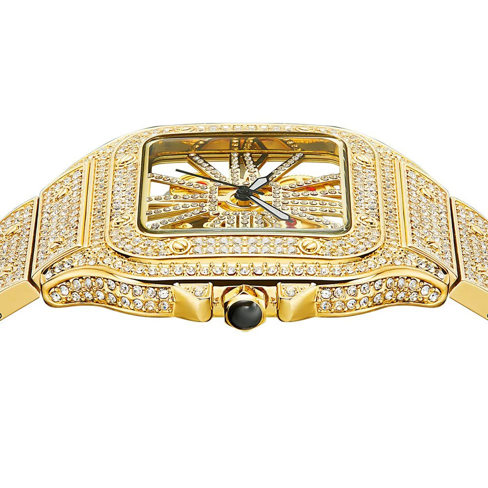 MISSFOX 324 Reloj Masculino de Lujo con Diamantes