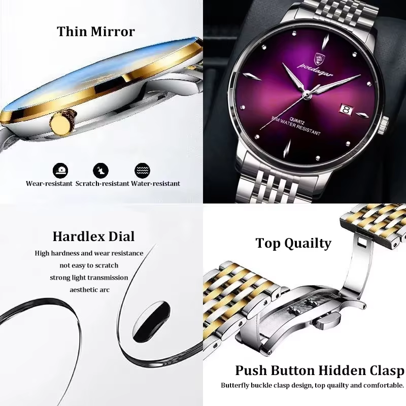 Reloj de Hombre Cuarzo y Acero Inoxidable POEDAGAR 868