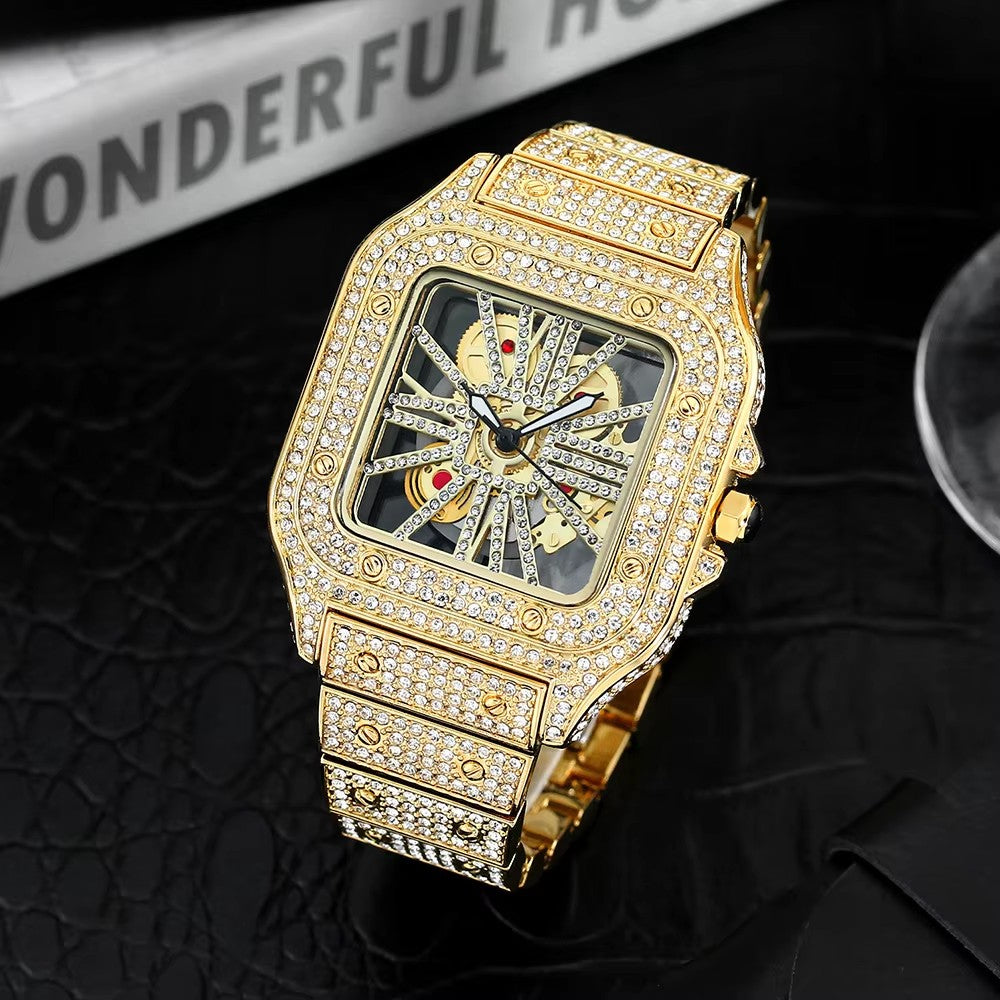 MISSFOX 324 Reloj Masculino de Lujo con Diamantes