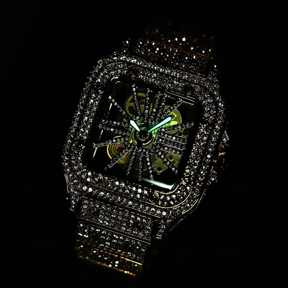 MISSFOX 324 Reloj Masculino de Lujo con Diamantes