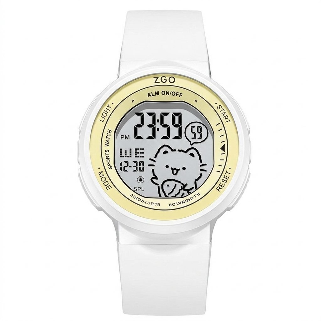 Reloj Deportivo Digital ZGO para Jóvenes Osito Pop con Resistencia y Estilo Divertido.