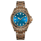 Reloj de Moda Unisex Estilo Vintage Dorado 1181