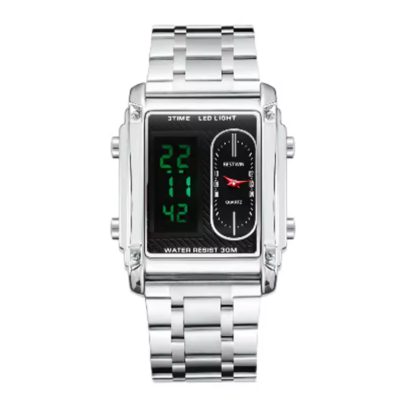 BESTWIN 126 Reloj de Cuarzo Unisex con Correa de Acero Inoxidable
