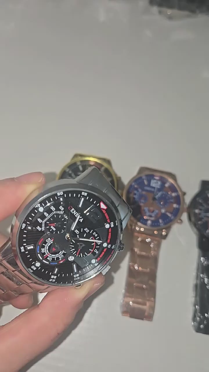 Reloj de cuarzo de acero inoxidable para hombre