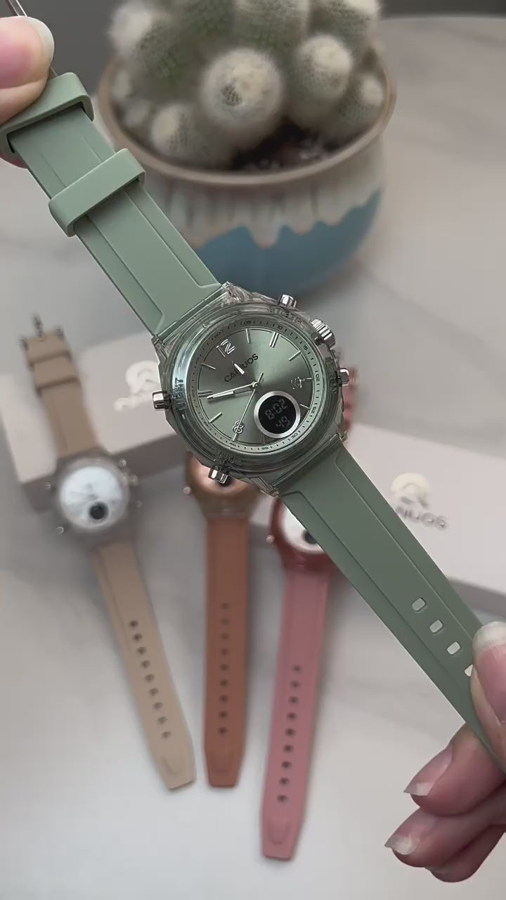 Reloj de mujer doble pantalla